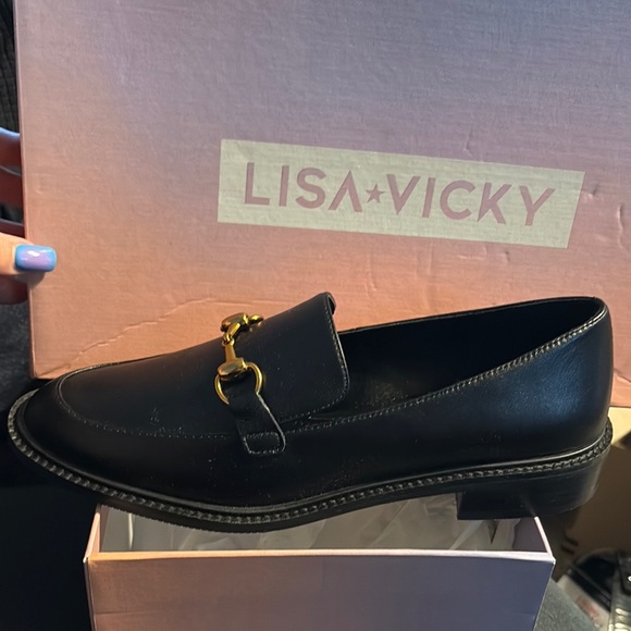 Lisa Vicky brand new size 8 black sheep Nappa loafers never worn - Picture 1 of 4